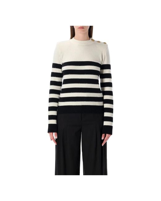 Balmain Black Round-Neck Knitwear