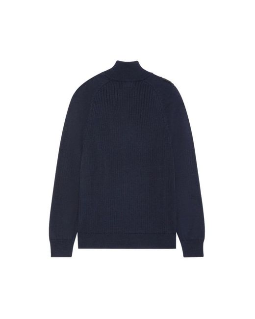 Ma Strum Truien & Vesten ,Blauw ,Wol Quarter Zip Gebreid in het Blue voor heren