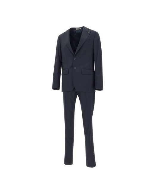 Corneliani Cool Wool Tweedelig Pak in het Blue voor heren