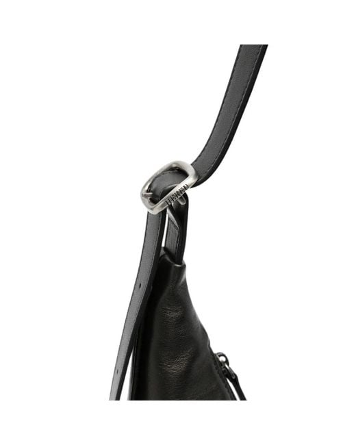 Hereu Black Fiblo Leather Shoulder Bag