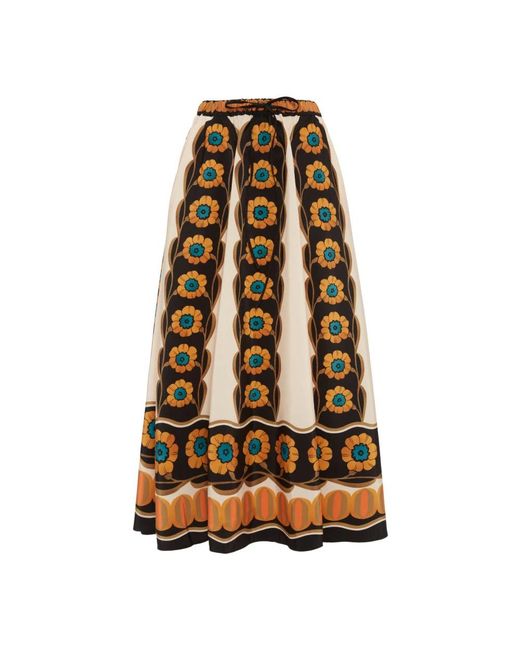 LaDoubleJ Rokken ,Veelkleurig ,Polyester Veelzijdige Rok Met Koord in het Natural