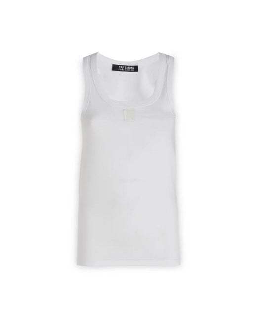 Raf Simons Sleeveless Tops in het White