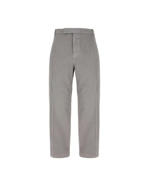Thom Browne Gray Straight Trousers for men