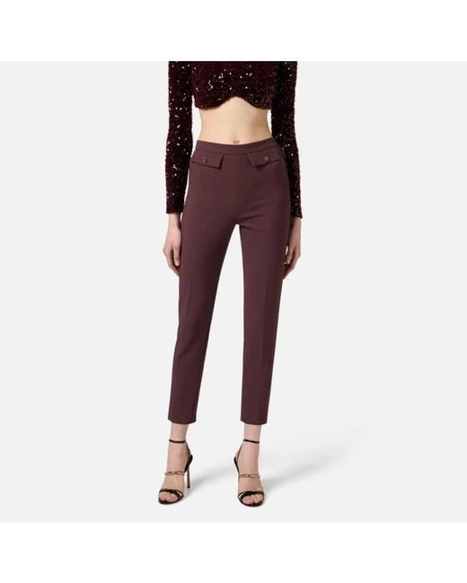Elisabetta Franchi Purple Cropped Trousers