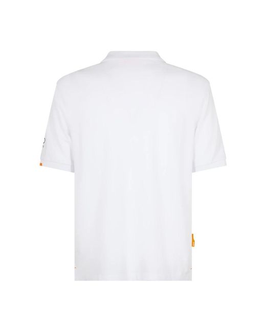 Suns Tops ,Wit ,Katoen Klassiek Wit Poloshirt Met Fluorescerend Labeldetail in het White voor heren