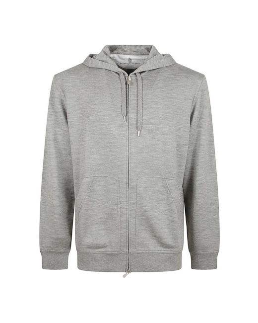 Brunello Cucinelli Gray Zip-Throughs for men