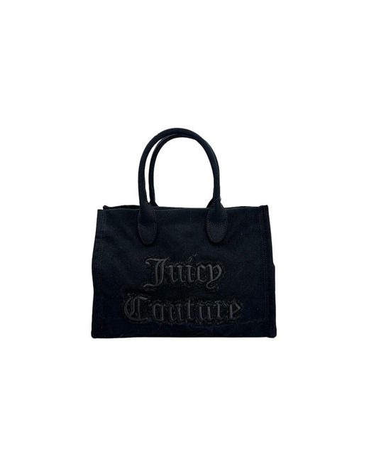 Juicy Couture Black Schwarze Distressed Canvas Umhängetasche