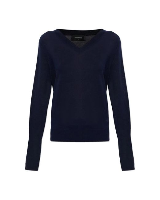 DSquared² Blue V-Neck Knitwear