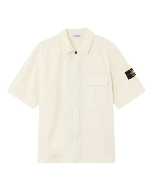 Stone Island White Short Sleeve Shirts for men