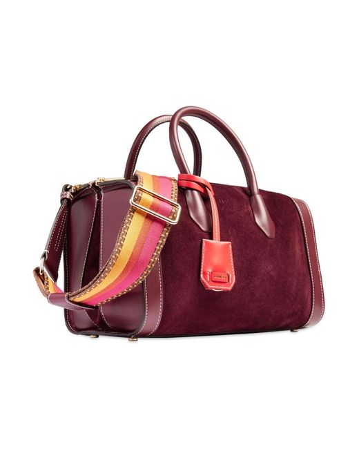 Handbags Lancel de color Red