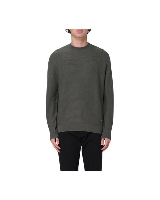 Emporio Armani Gray Round-Neck Knitwear for men