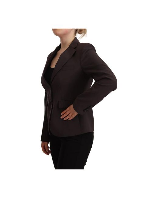 F.it Jassen ,Bruin ,Leer Single Breasted Jacket in het Black