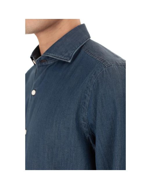 Shirts > denim shirts Finamore 1925 pour homme en coloris Blue