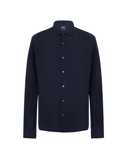 Fedeli Blue Casual Shirts for men