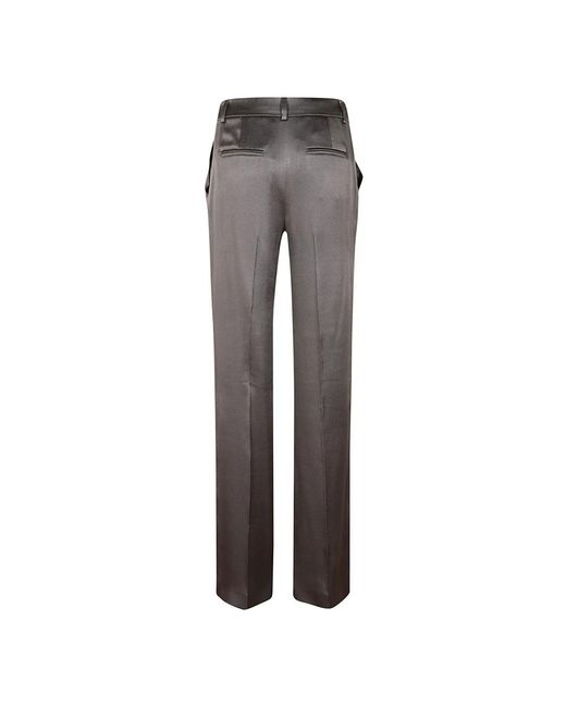 Alberta Ferretti Gray Straight Trousers