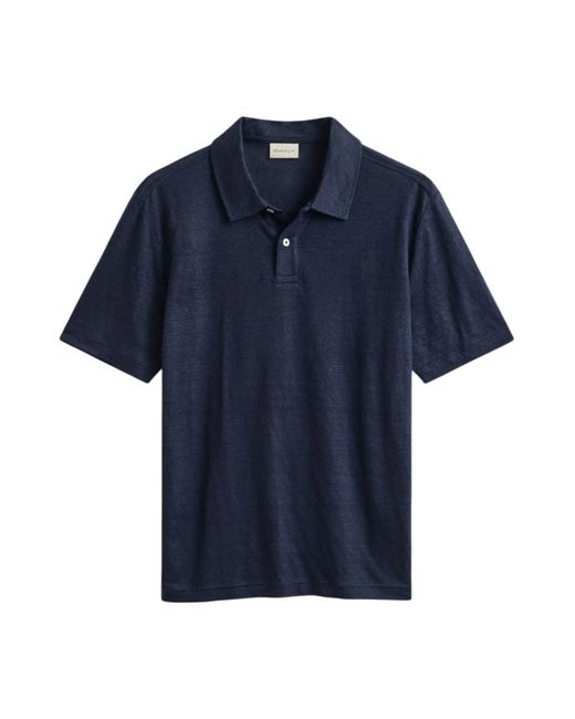 Gant Linnen Polo in het Blue voor heren