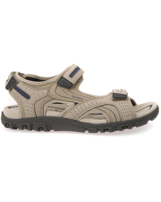 Geox Gray Flat Sandals for men