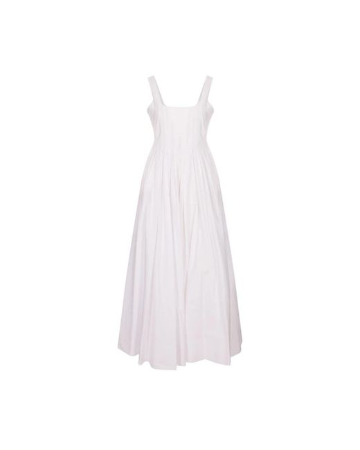 Sportmax Kleedjes ,Wit ,Katoen Giro Maxi Jurk in het White