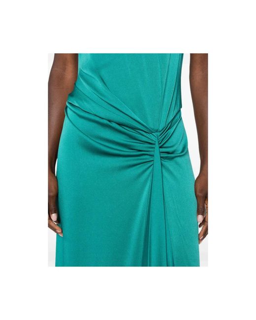 McQueen Kleedjes ,Groen ,Gekreukelde Scoop Neck Avondjurk in het Blue