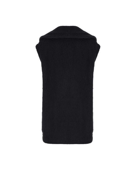 Max Mara Black Teddy-Gilet Aus Wolle Und Alpaka