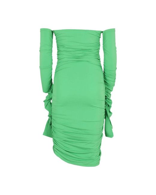 ANDAMANE Green Mini leinenkleid
