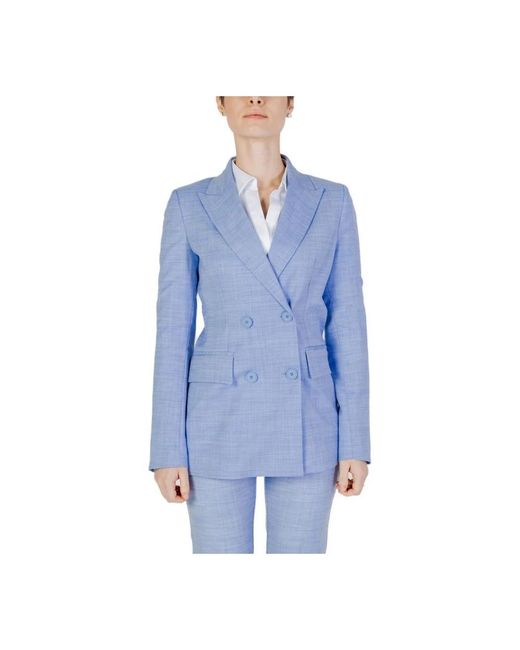 Sandro Ferrone Elegante Blazer Met Elastan in het Blue
