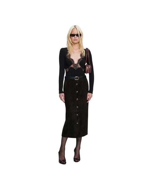 Self-Portrait Black Midi Dresses