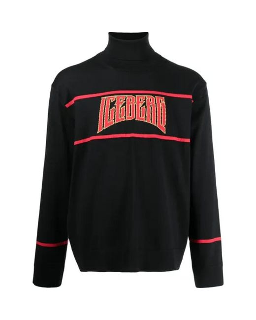 Iceberg Herren Strickwaren Schwarz 100% Wolle in Black für Herren