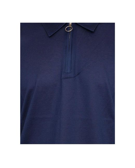 Low Brand Blau baumwoll-poloshirt mit reißverschluss in Blue für Herren