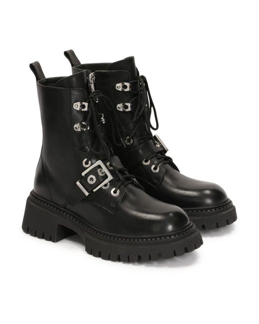 Kazar Black Lederstiefel Auf Dicker Sohle