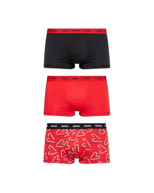 DIESEL Ondergoed ,Rood ,Katoen Classic Trunk Boxers in het Red voor heren