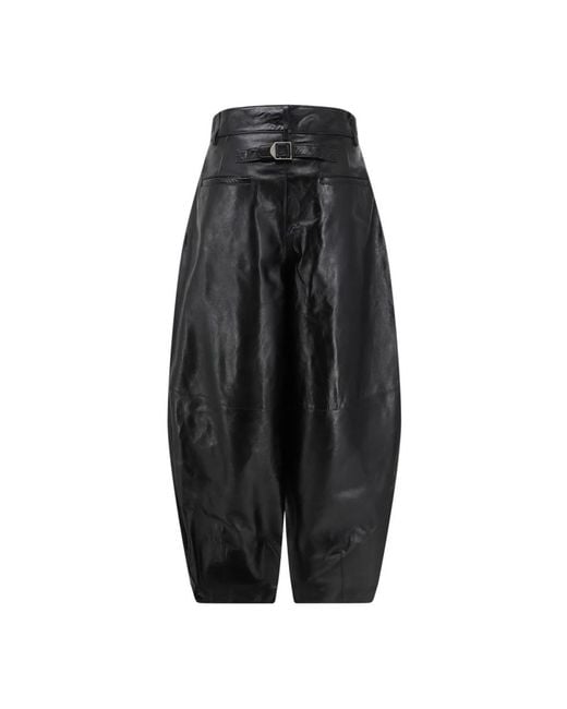 Soeur Black Leather Trousers