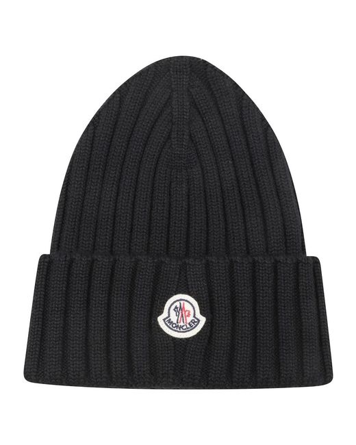 Moncler Black Logo Wollmütze