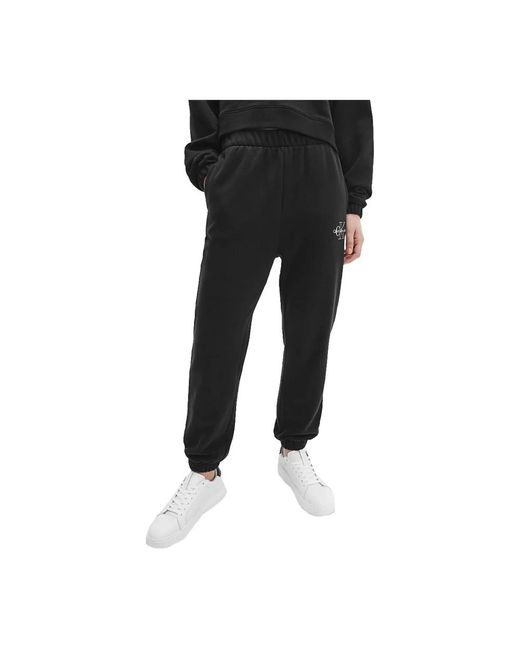 Calvin Klein Broeken ,Zwart ,Katoen Sportieve Joggingbroek in het Black