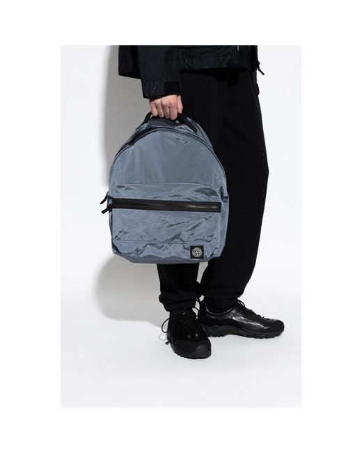 Stone Island Blue Backpacks for men