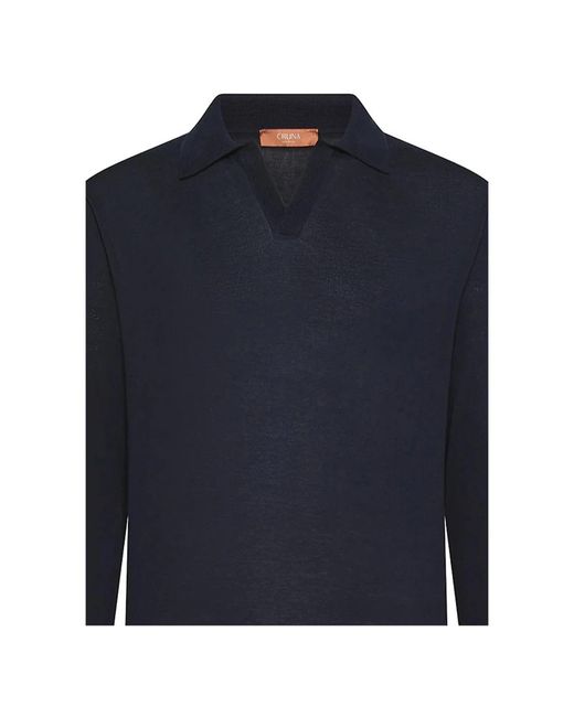 Cruna Blue V-Neck Knitwear for men