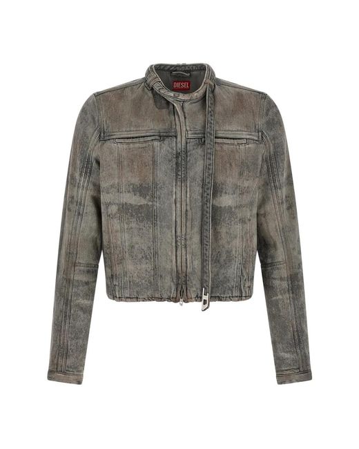 DIESEL Gray Denim Jackets for men