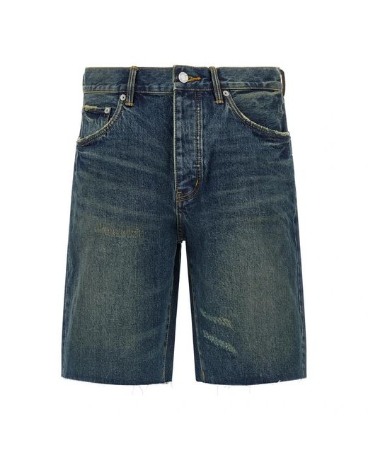 Purple Brand Blue Denim Shorts for men