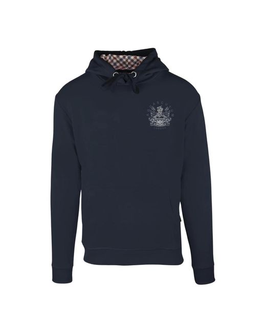 Aquascutum Baumwoll-sweatshirt mit logo in Blue für Herren