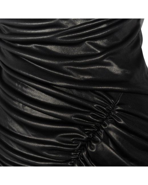 MARINE SERRE Black Schwarzes plissiertes drapiertes kleid
