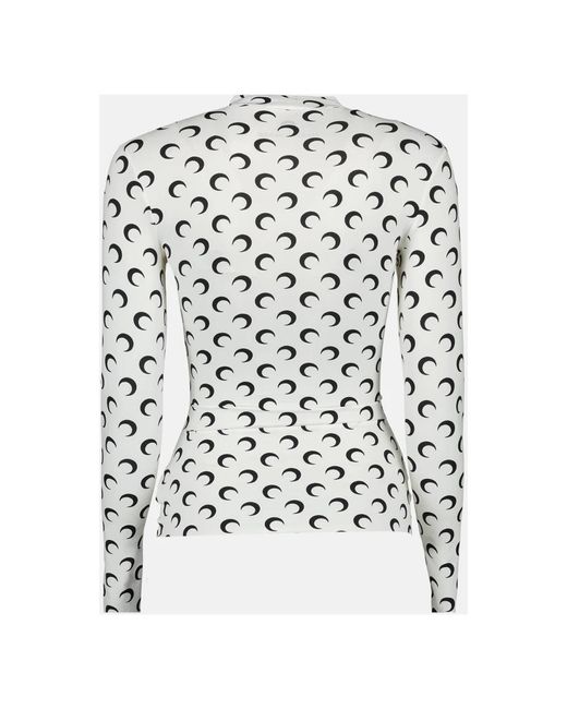 MARINE SERRE Black Top Jersey Moon