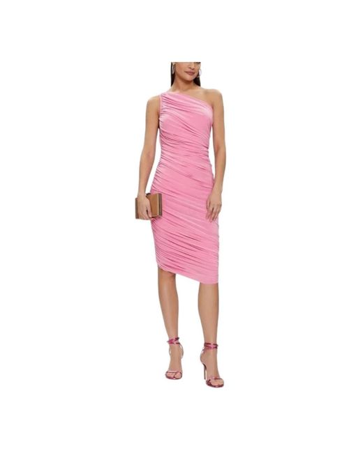 Norma Kamali Pink Rosa knielanges ärmelloses jerseykleid