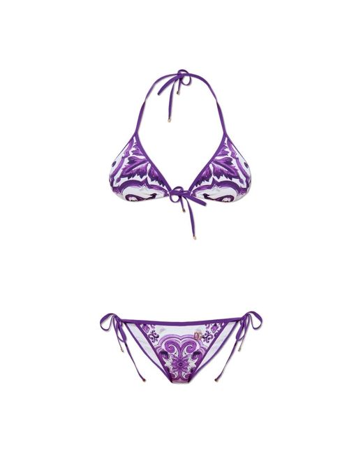 Dolce & Gabbana Purple Bikinis