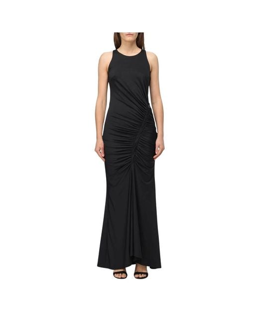 Patrizia Pepe Black Elegantes Maxikleid Mit Drapierung Chic Design