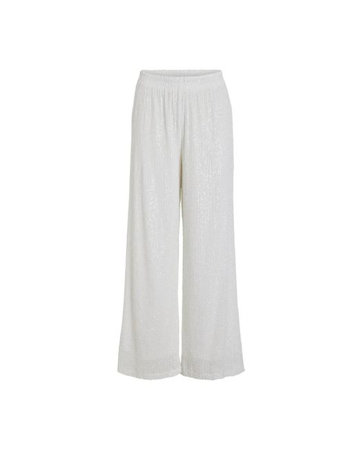 Pantaloni maia con paillettes di Vila in White