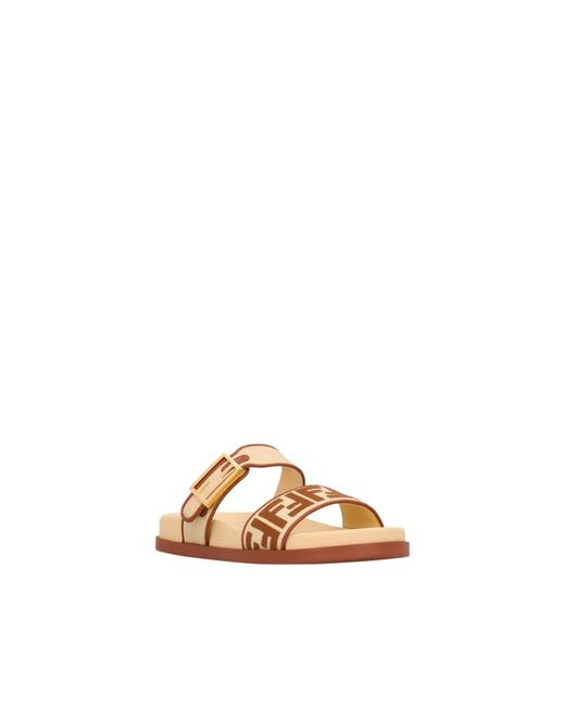 Fendi Brown Sliders