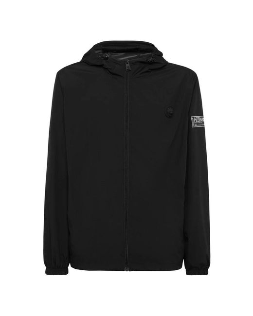 Philipp Plein Fitness ,Zwart ,Nylon Nylon Windbreaker Ls in het Black voor heren