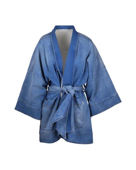 8pm Overhemden ,Blauw ,Katoen Giacca Kimono Alghero in het Blue
