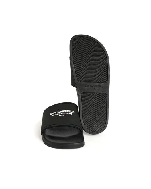 Karl Lagerfeld Black Sliders for men