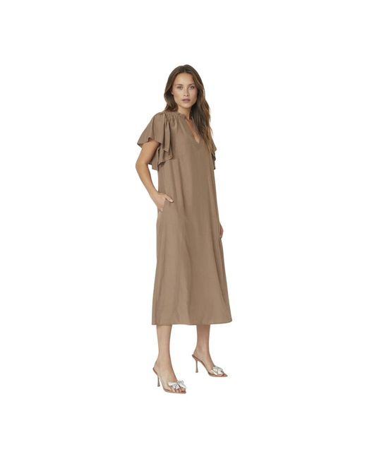 co'couture Kleedjes ,Bruin ,Midi Jurken in het Brown